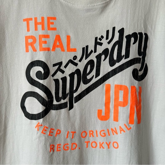 Superdry 81 Tin Tab Men’s White T-Shirt X-Large - Picture 2 of 8